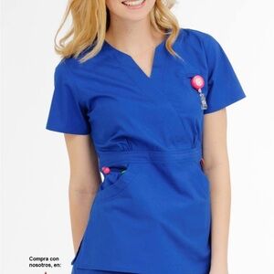 🤍Life is Peachy Blue Women's Scrub Top
